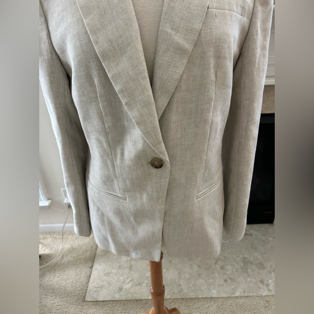 J Crew Alexandra Flax Ivory Linen Blazer - Picture 4 of 14